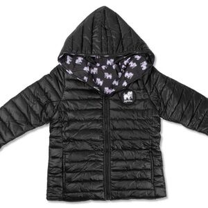 Hooded Puffer Coat w/ Purple Puppies Lining M NWT